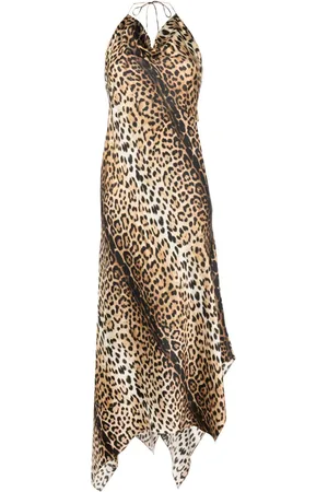 Roberto Cavalli Midi kjole med asymmetrisk søm