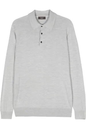 PESERICO SIGN Mélange polo med lange ærmer