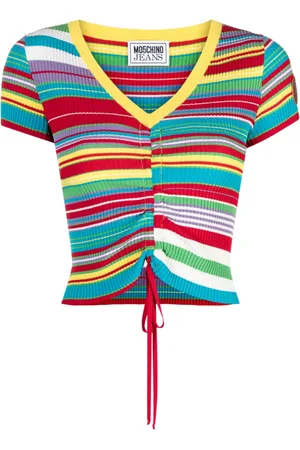 Moschino Stribet top med V-hals
