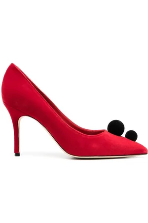 Manolo Blahnik Piera 100mm pumps med pompon-udsmykning