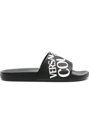VERSACE Logo-prægede sandaler med formet fodsål