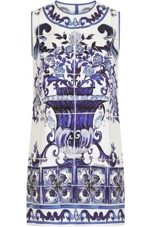 Dolce & Gabbana Lang tanktop med Majolica-tryk