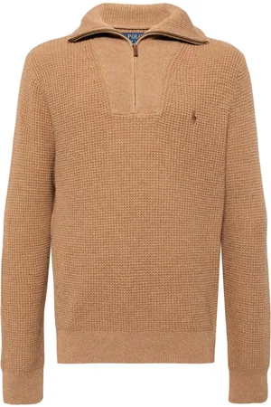 Ralph Lauren Vaffelstrikket trøje med Polo Pony-broderi