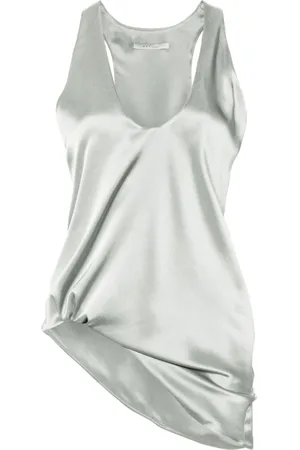 REV Asymmetrisk satin-tanktop