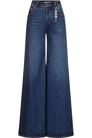 AREA Jeans med krystalhjerte og brede ben