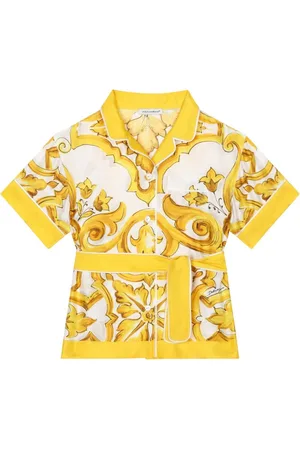 Dolce & Gabbana Skjorte i silke med Majolica-print