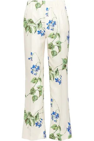 Prada Bukseri twill med blomstertryk