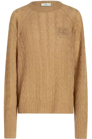 Etro Kabelstrikket trøje med logo-broderi