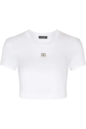 Dolce & Gabbana Cropped T-shirt med broderet logo
