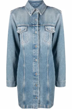 OFF-WHITE Skjortekjole i denim med lange ærmer