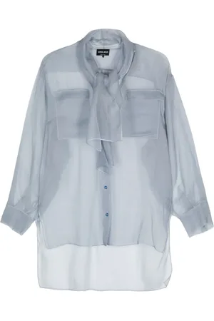 Giorgio Armani Skjorte i organza med tørklædedetalje