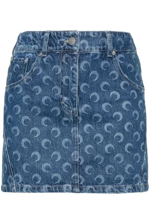 Marine Serre Kort Deadstock denimnederdel