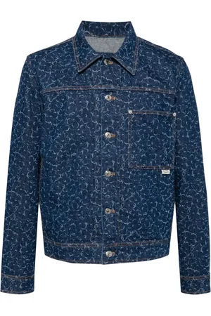 Maison Kitsuné Denimjakke med laserskåret detalje