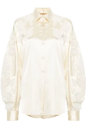 ERMANNO SCERVINO Skjorte med blomsterapplikation