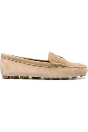 Miu Miu Ruskinds-loafers med præget logo