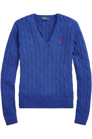 Ralph Lauren Kabelstrikket sweatshirt med broderet logo