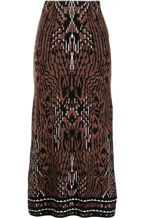 HAYLEY MENZIES Mellemlang Aztec Tiger nederdel i jacquard