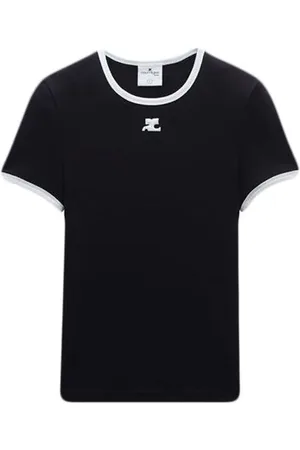 Courrèges Bumpy T-shirt med kontrast