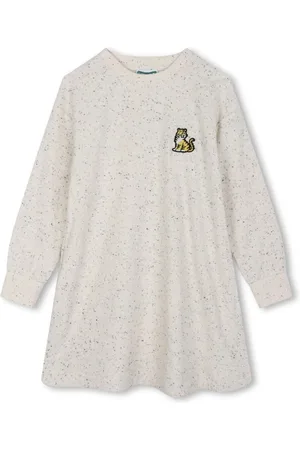 Kenzo Langærmet kjole i frotté med broderet logo