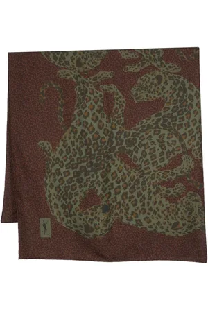 Saint Laurent Tørklæde med leopardtryk fra 1980