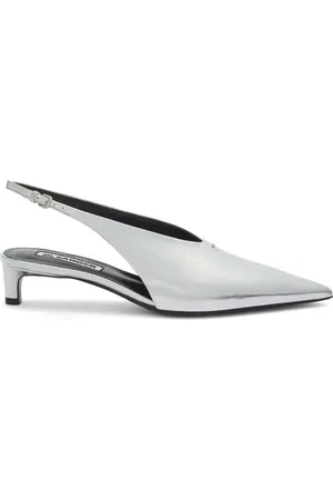 Jil Sander Metalliske slingback-pumps