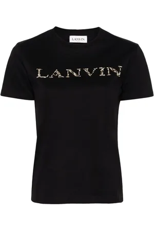 Lanvin T-shirt med perledekoreret broderet logo