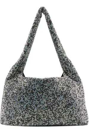 KARA Armpit skuldertaske i mesh med krystaller