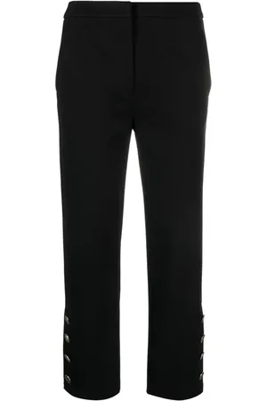 Twin-Set Cropped bukser med brede ben og logoknapper