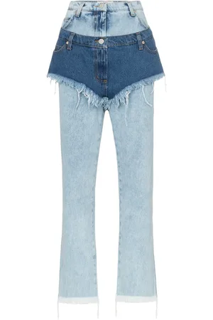 Natasha Zinko Højtaljede jeans med shorts-detalje