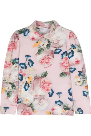 MONNALISA Blomstret T-shirt med høj hals