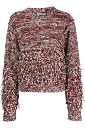 Durazzi Milano Sweatshirt med rund hals og frynset detalje