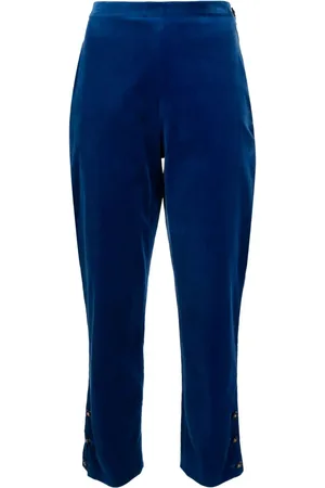 CHANEL Cropped velourbukser med lige ben