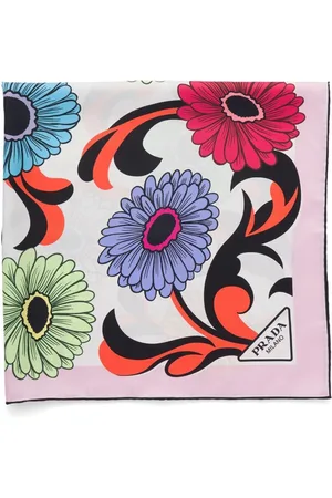 Prada Tørklæde i twill med blomstertryk