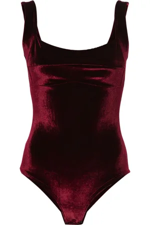 Atu Body Couture Bodysuit i velour med firkantet halsudskæring