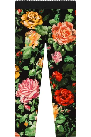 Dolce & Gabbana Slip on-leggings med rose-tryk
