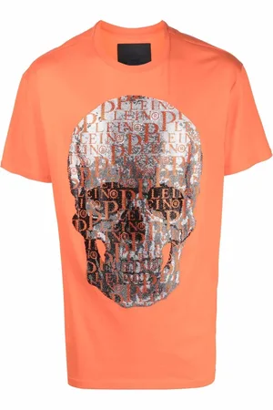 Philipp Plein T-shirt med perledekoreret dødningehoved-logo
