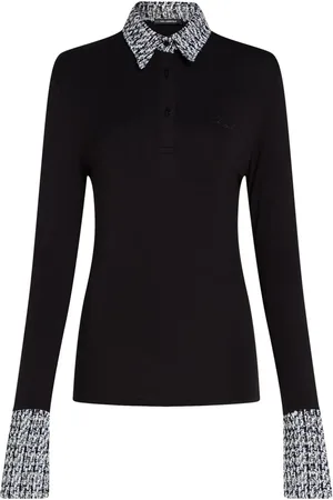 Karl Lagerfeld Langærmet bouclé-polo