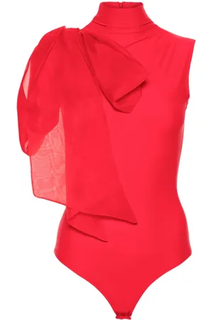 Atu Body Couture Draperet bodysuit med V-hals