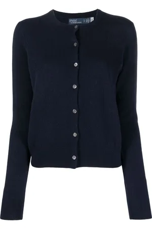 Ralph Lauren Ribstrikket cardigan med rund hals