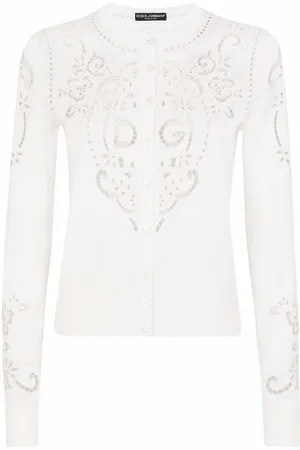 Dolce & Gabbana Cardigan i silke med broderi