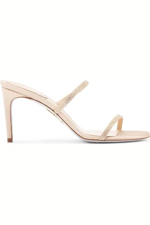 RENE CAOVILLA 100 mm strass mules i satin