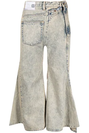Maison Mihara Yasuhiro Cropped denimjeans med svaj