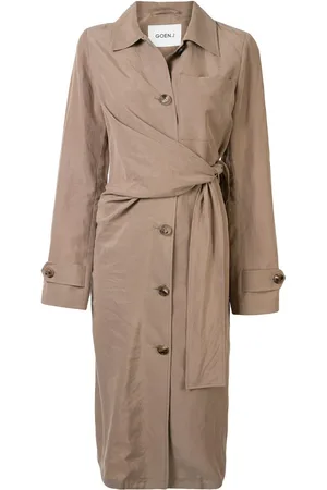 GOEN.J Trenchcoat med bånd i taljen