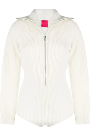 Cashmere In Love Ribstrikket bodysuit med høj hals