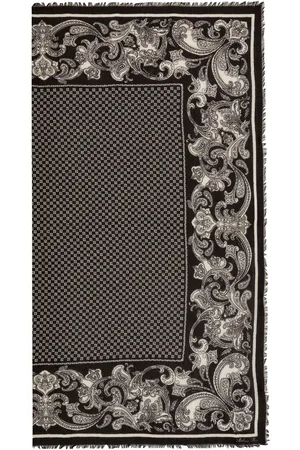 Balmain Tørklæde med paisleytryk og frynset kant