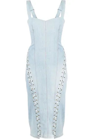 FLEUR DU MAL Tilpasset denimkjole med snøre