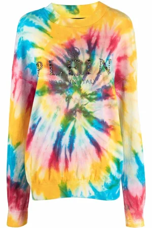 Philipp Plein Sweatshirt i bomuldsblanding med batiktryk