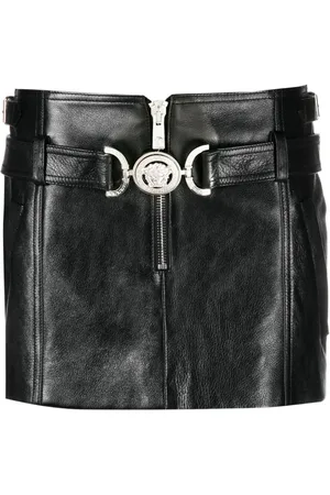 VERSACE Kort Medusa lædernederdel
