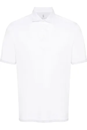 Brunello Cucinelli Polo med kontrastdetalje