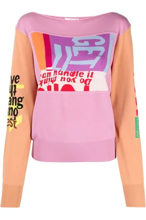 Chloé Intarsiastrikket trøje med colourblocking